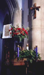 xmas flower pulpit